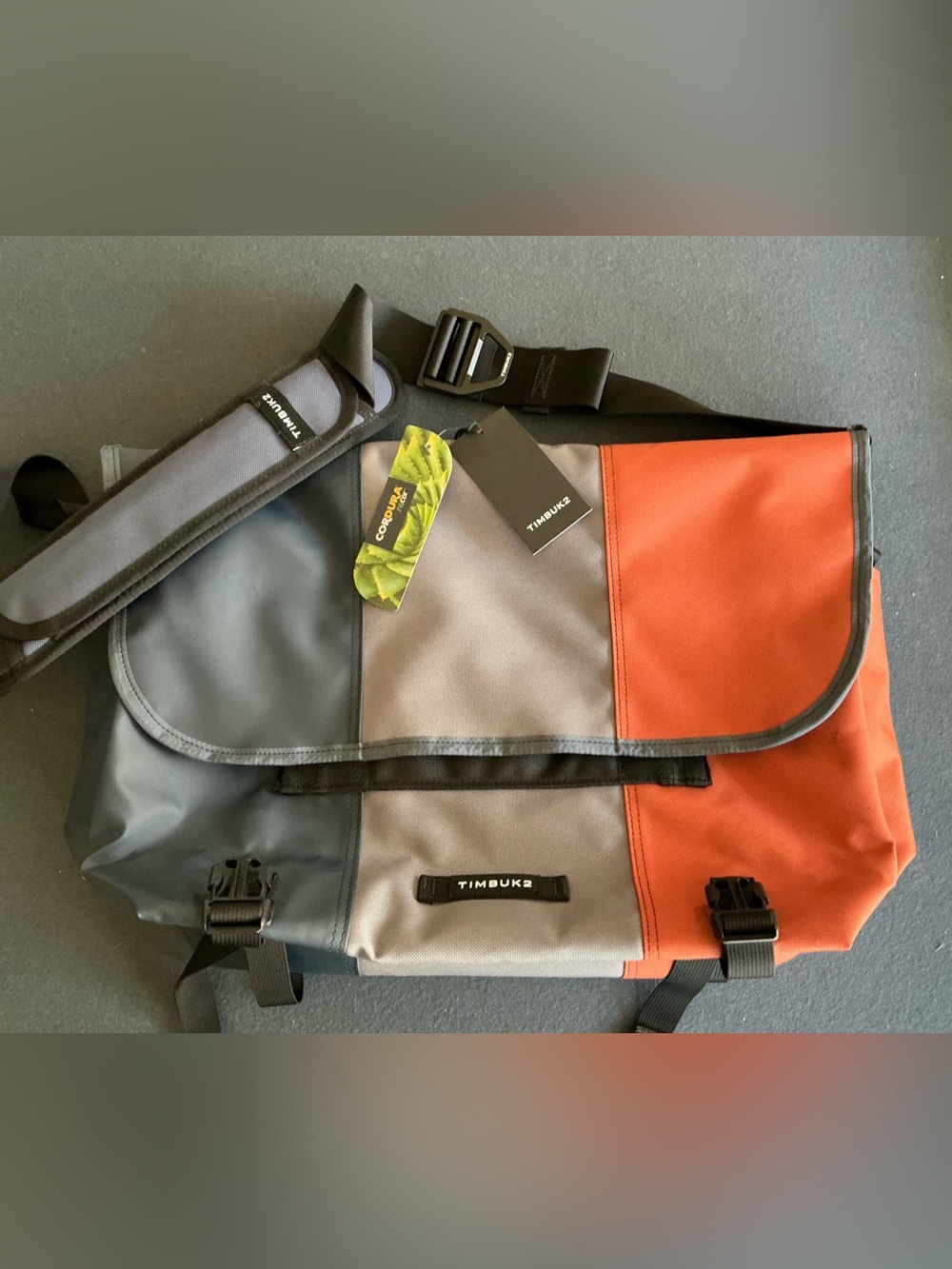 NWT - Timbuk2 Men's Custom Classic Messenger Bag - Orange/Gray/Blue